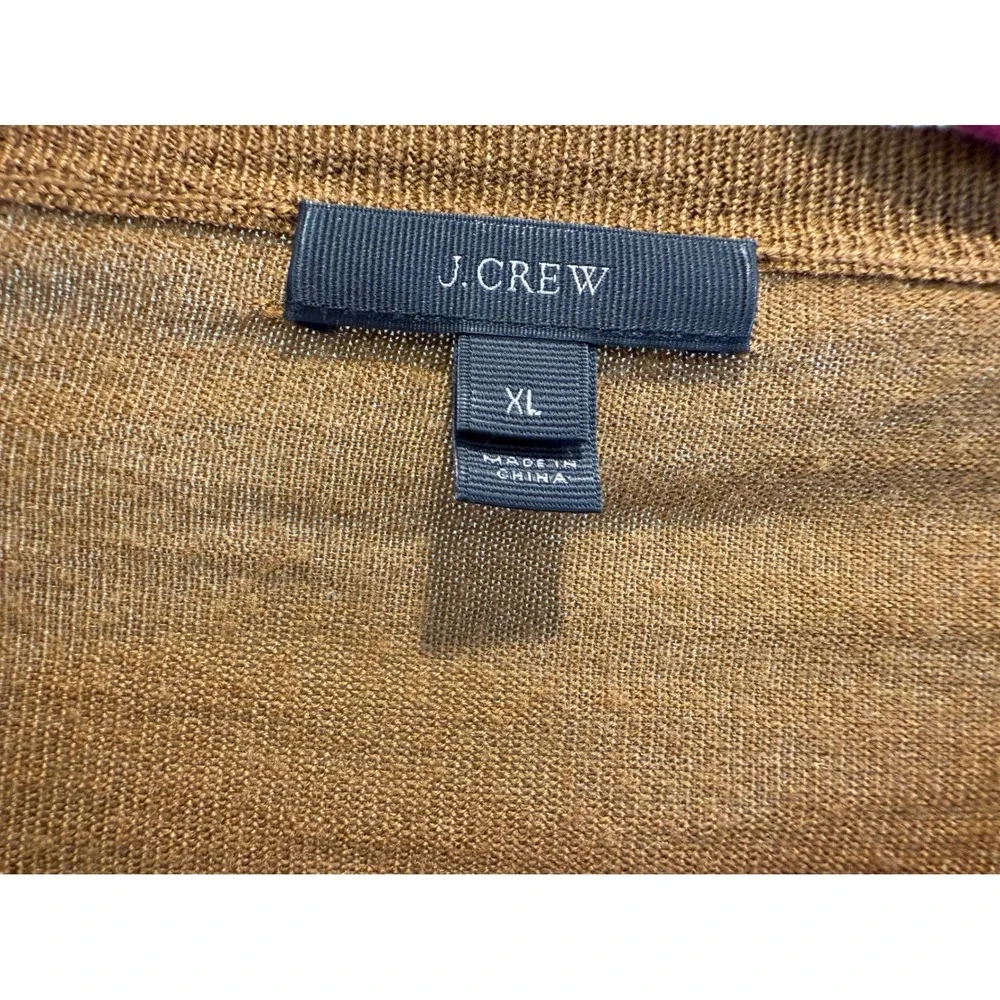 J. Crew Merino Wool Rust Brown Cardigan XL Extra Large - Picture 4 of 9